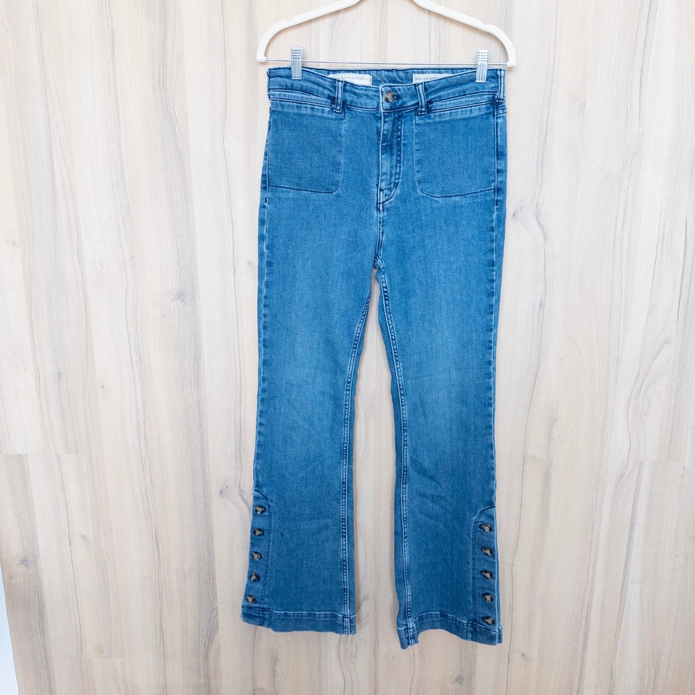 Pilcro and the Letterpress High Rise Bootcut Jeans 29 Medium Wash Western Boho‎